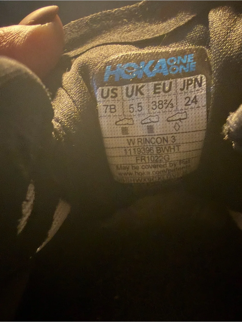 Hoka Rincon 3 Black and White women's Athletic Running Shoes